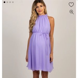 NWT lavender chiffon high neck dress